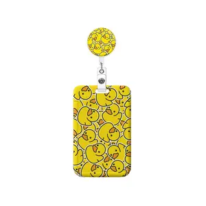 Cute Duck ID Badge Clip Set, Adjustable Badge Reel, Nurse Badge Holder, Medical Assistant Name Card Case, Doctor Teacher Office Supplies