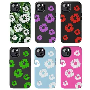 Denim Tears Tough Phone Case with Vintage Cotton Wreath Design for iPhone 11, 12, 13, 14, 15, 16, 17 Pro Max Plus. Premium Protection & Stylish Cover.