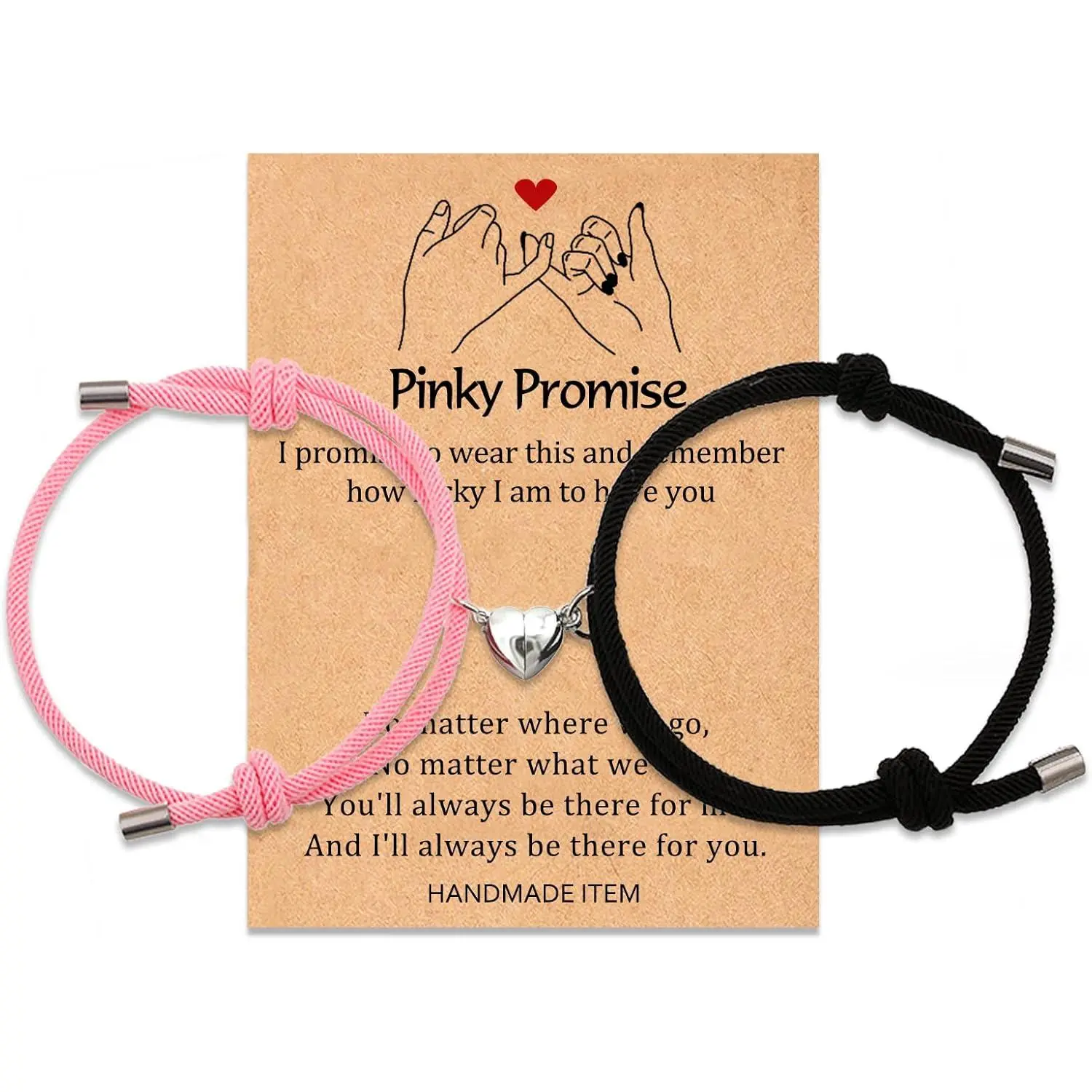 Pinky Promise Bracelet, Pulseras Para Parejas Distance Friendship Matching Bracelets for Couples