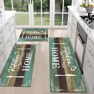 Home Kitchen 3 Piece Rug Sets  Flannel Thick Washable Non Slip Kitchen Rugs Mats for Hallways Laundry Rooms