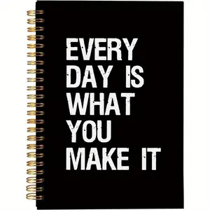 Creative Letter Pattern Spiral Notebook, 1 Count Inspirational Notebook, Notepad, Motivational Journal for Women Teens Men, Gift for Friend & Student