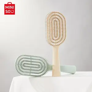 [Newly Released] MINISO Lightweight Hair Comb For Women & Men Long-Handled Durable with Cleaning Brush Curved Vented Brush for Daily Faster Blow Drying Heatless Haircare Storage  springtok,cozyvibes