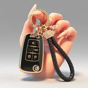Chevrolet key cover, Key Fob Case 5 Button for Chevy Cruze Camaro Impala Equinox GMC Terrain Buick Regal Lacrosse 2010 2011 2012 2013 2014 2015 2016 2017 Keyless Entry Remote Control Car Key Fob Shell