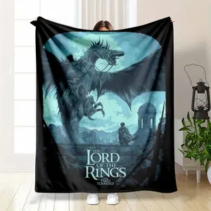 Lord of the Rings The Two Towers Flannel Fleece Throw Blanket Nazgul Fell Beast Movie Art HD Print Ultra Soft Non Shedding Warm Cozy Sofa Bedroom Decor Dark Fantasy Fan Gift