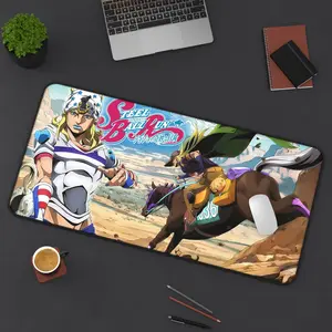 JoJo Steel Ball Run Desk Mat, Johnny Gyro Hot Pants Mouse Pad, JJBA Anime Deskmat, Iconic SBR Moment Desk Decor, Gift for JoJo Fans