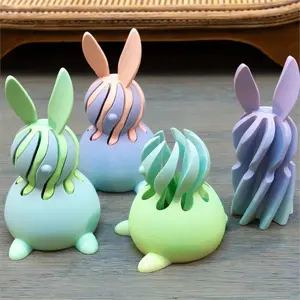 1pc 3D Printed Easter Spiral Fidget Toy, Stress-Relief Gadget for Adults & Kids, Creative Desktop Decor, Handmade Gift, Easter Basket Stuffer