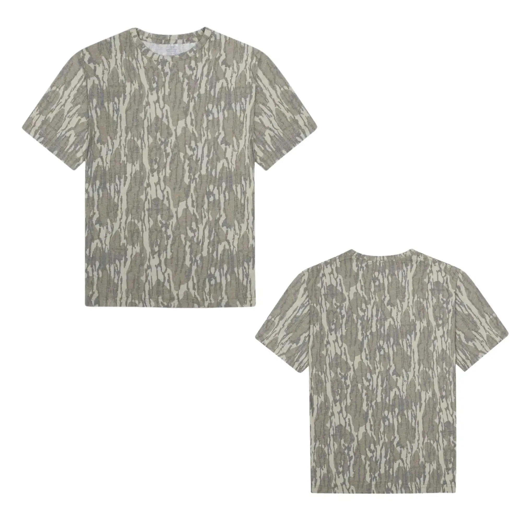 Mossy Oak Camo Original Bottomland Washed Out Tee,Streetwear Outfit - Hunting Camo Shirt, Soft Cotton, Full Size S-5XL