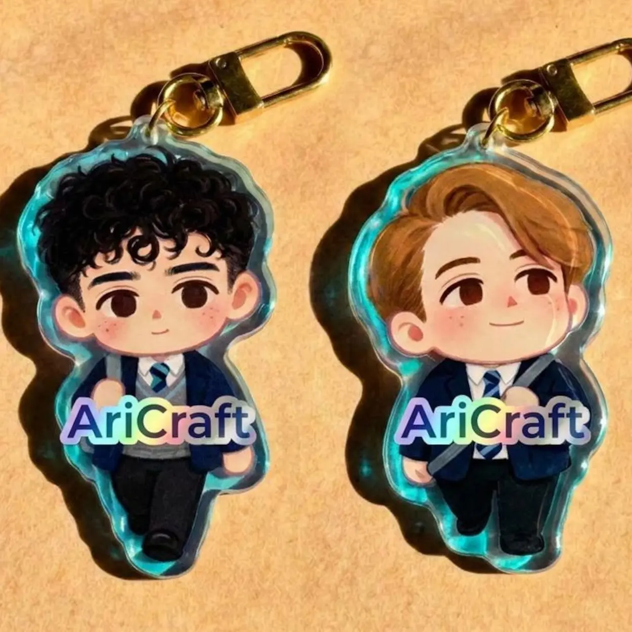 Heartstopper Nick Charlie Holographic Acrylic Keychain Charms,  Nick & Charlie Fans Gift
