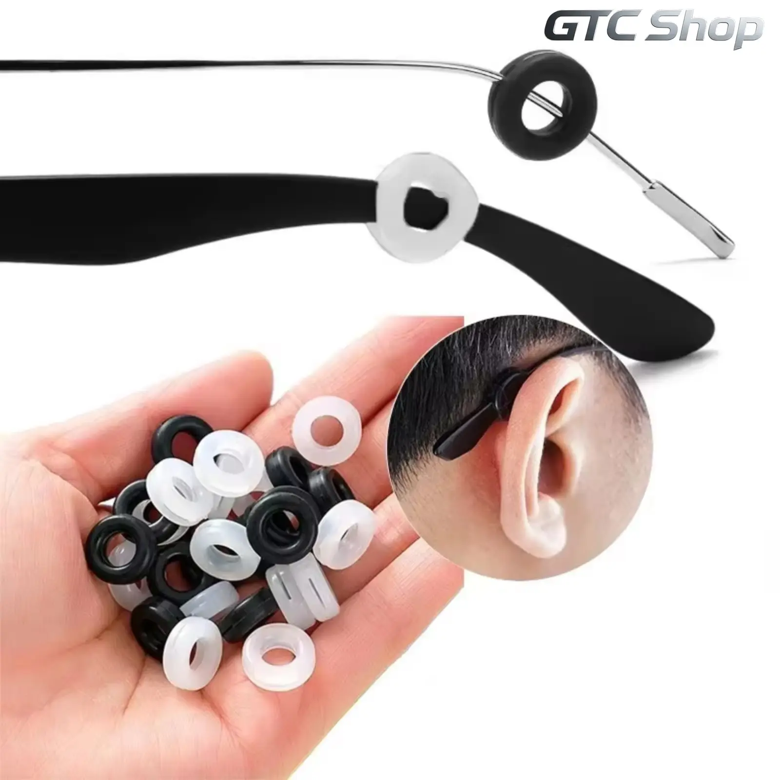 10 Pairs Anti-Slip Silicone Ear Grip Hooks, Glasses Temple Holder Stopper, Soft Silicone Eyeglasses Ear Fastener Bracket, Wear-Resistant Eyewear Retainer Accessories for Daily Use summerwins