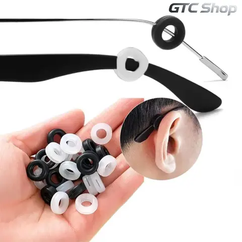 10-Pair Black Soft Silicone Eyeglasses Ear Grip Hooks - Anti-Slip, Unisex, Wear-Resistant Soft Fit Holders, Eyewear Retainer Temple Stoppers for Sports, Light Outdoor Use, Daily Accessories