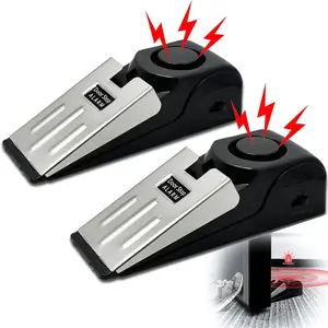 1/2-Pack Home Security Door Stopper Alarm - Easy to Install No Tools Needed, 3 Sensitivity Modes, 120DB Loud Anti-Theft Alarm, Stainless Steel Pressure-Resistant, Instant Alarm When Pushed