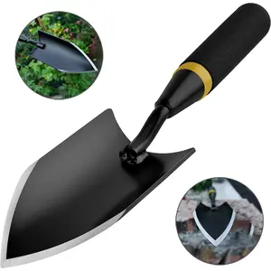 Gardening Spade Carbon Steel Garden Fork Non-Slip Rubber Handle for Digging Planting Transplanting