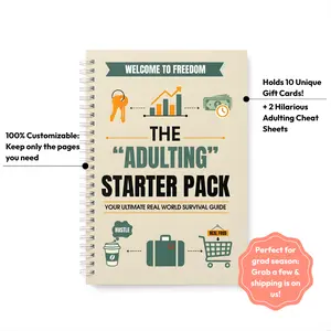 The "Adulting" Starter Pack - Gift Card Book - Funny Graduation Gift 2026 for High School Seniors & Freshmen - Dorm Essentials