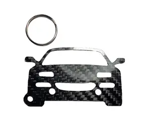 Carbon Fiber keychain for Ferrari F355 (Type F129) (1994-1999) Inspired Keychain Lanyard gift FRONT view Glossy Twill