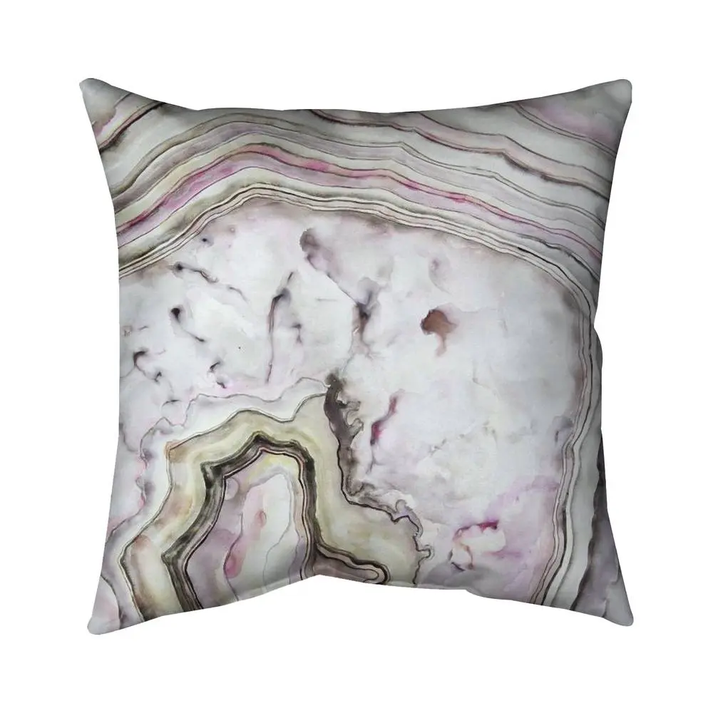 Single 18x18 in. Agate Purple Spun Polyester UV Protected Water Resistant Outdoor Throw Pillow with 360 Stand (5542-1818-MN2), Printed Surface, Patio Garden Minimalist Accent, Home Decorative Cushion