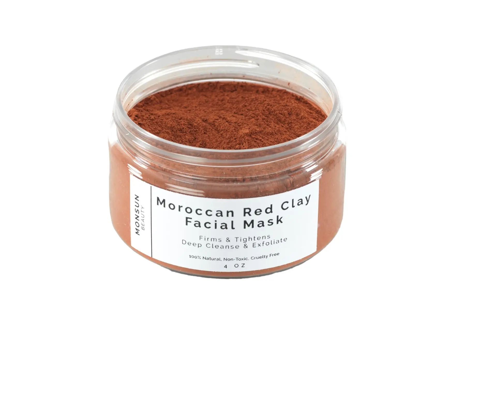 Moroccan Red Clay Mask, 4oz Detoxifying Powder for Pore Cleansing & Balancing, Cosmetic Face Treatment Helps Smooth Skin, For All Skin Types, Exfoliating Mask, Pore Cleansing Mask