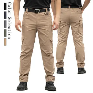Men’s lightweight polyester tactical pants with wrinkle resistance and multiple cargo pockets—ideal for outdoor activities, everyday wear, and commuting.