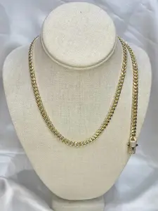 Monaco 14K Gold Plated Chain and Bracelet Set for Men - 6mm - 18" 20" 22" - Luxury and Style