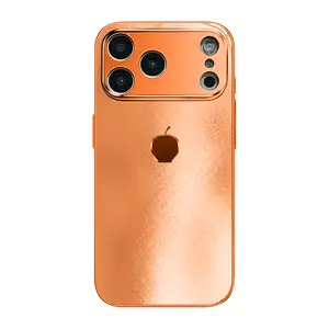 Phone Case - Matte Electroplated Orange Phone Case with a Fruit Sandblasted Pattern, Compatible with Iphone 17, 16, 15, 14, 13, 12, 11 Pro/Pro Max/Plus Tempered Glass Protective Case, Designed for Iphone Users, Modern Phone Case, Light Luxury
