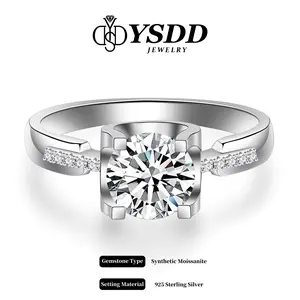 【#9 Classic】4-Prong Solitaire Brilliant Floating Synthetic Moissanite Ring in 925 Sterling Silver