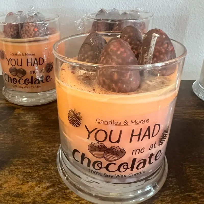 100% Soy Wax Candle - Natural Scented for Home Relaxation, Long-Lasting Burn for Bedroom Decor  Scent. Chocolate Covered Strawberry