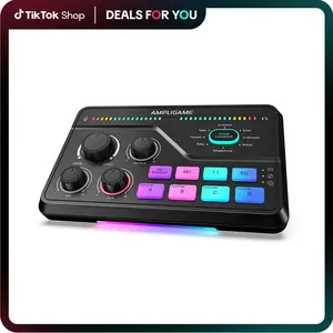 FIFINE SC8 Gaming Mixer with 7.1ch Surround Sound Headphone Amp XLR Preamp USB Plug Play Voice Changer RGB Volume Control 3 EQ Modes,  AmpliGame SC8,father'sdaygifts
