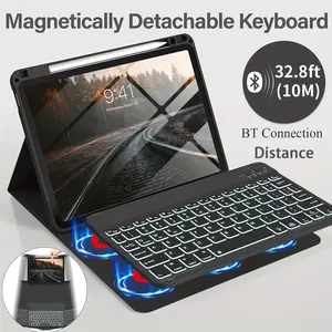 Bluetooth-compatible Keyboard Case for iPad 10/11th, Backlit Keyboard, Slim Stand Design, Pen Slot, Multiple Color Options, Enhance User Experience
