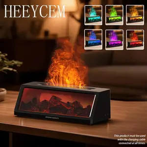 1PC Fireplace Flame Humidifier with Multi-color LED Atmosphere Light, Low Noise Sleep, Special Design, Suitable for Home, Office, Perfect Winter Christmas Gift, Halloween Gift, Ideal Gift for Coworkers, USB Humidifier