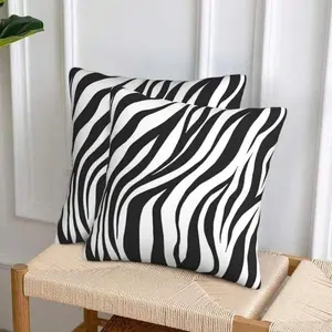 & Zebra Print Pillow Set of 2, Modern Decorative Cushion Cases, Home Sofa Bedroom Outdoor, Stylish Pillow Covers, Square Cushion