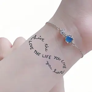 Heart Shaped Waterproof Temporary Tattoo Sticker, DIY Fake Tattoos for Women, Back Body Art Magic Tattoos for Men, Herbal Semi-permanent Tattoos