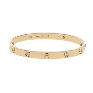 Pre-owned Cartier Love Bangle Bracelet Size 18