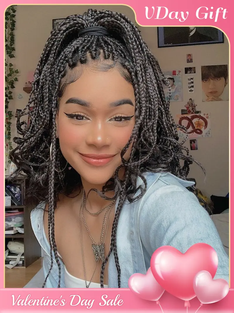 long knotless braids with curly ends - TikTok Shop display picture 3