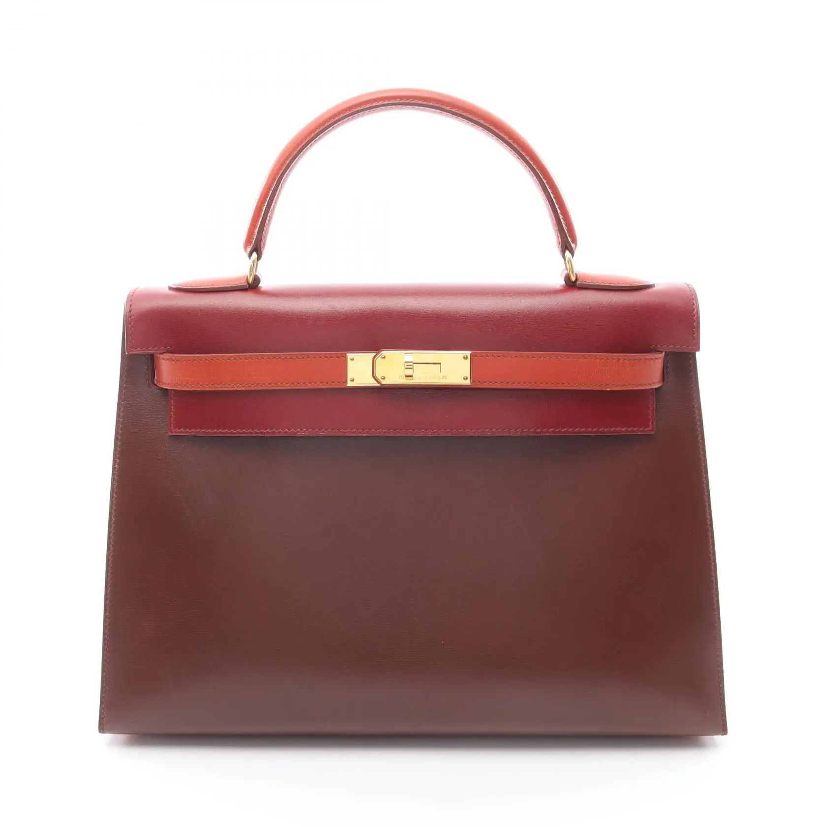 Pre-owned HERMÈS Calfskin Shoulder Bags Hermes Kelly32 Box Calf Tote