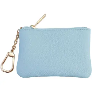 Purse, Small Change Purse with Card Holder,  Pouch Wallet for Women and Men (Light Blue)