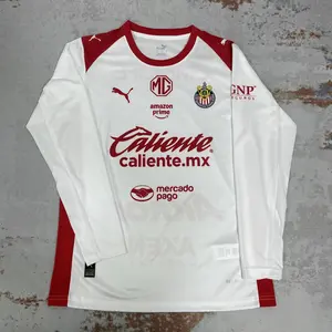 25 26 LIGA MX Chivas de Guadalajara Away Soccer Jersey Mexico League Fans Version Long Sleeve Jersey Quick Dry Football Jersey