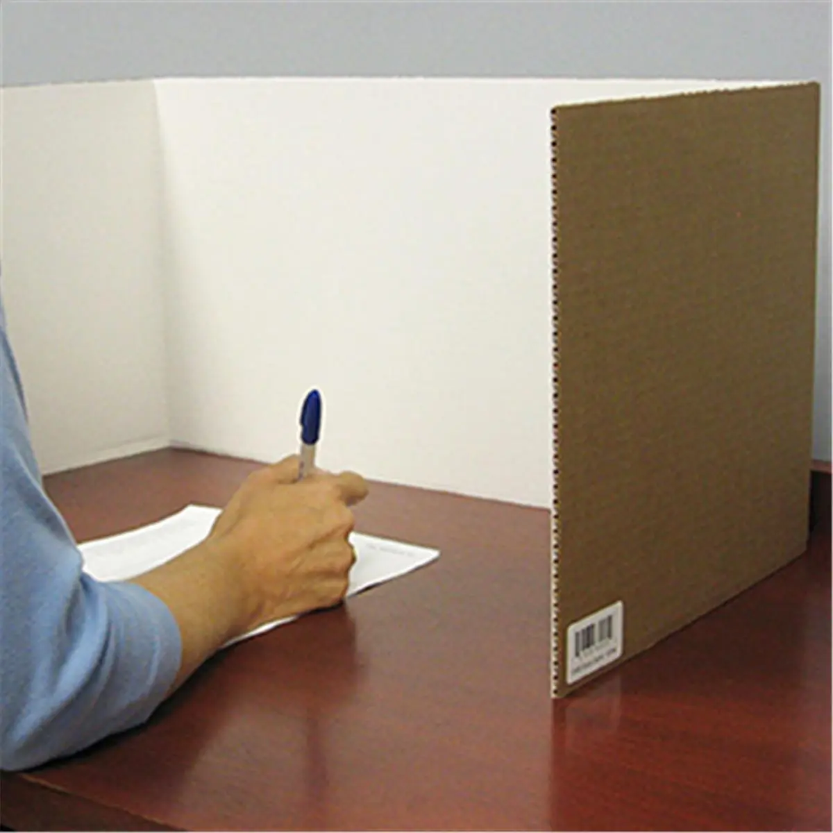 212 MAIN Wood Flipside Corrugated Study Carrel (24-Pack, White) with Fold-In Panels, for Indoor Office & Classroom Use to Focus on Work