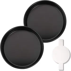 9-Inch Round Cake Pan Set with 60 Pieces Parchment Paper Rounds, Nonstick Baking Pans, Dishwasher Safe, Set of 2