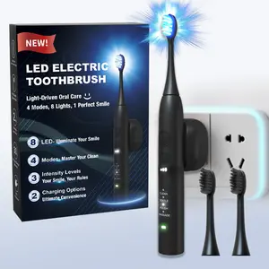 Glorysmile K9 Sonic Toothbrush with LED Light, 4 Modes Electric Toothbrush, Wall-mounted Charging Base