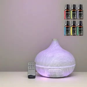 Essential Oil Diffuser 550ml  Wood Grain Ultrasonic Aromatherapy Humidifier  Remote, 6 Oils, Auto Shut Off, Quiet  Home, Office, Yoga, Bedroom air  purifier essential oil aroma diffuser d is ff user aroma diffuser humidifier Color-Changing