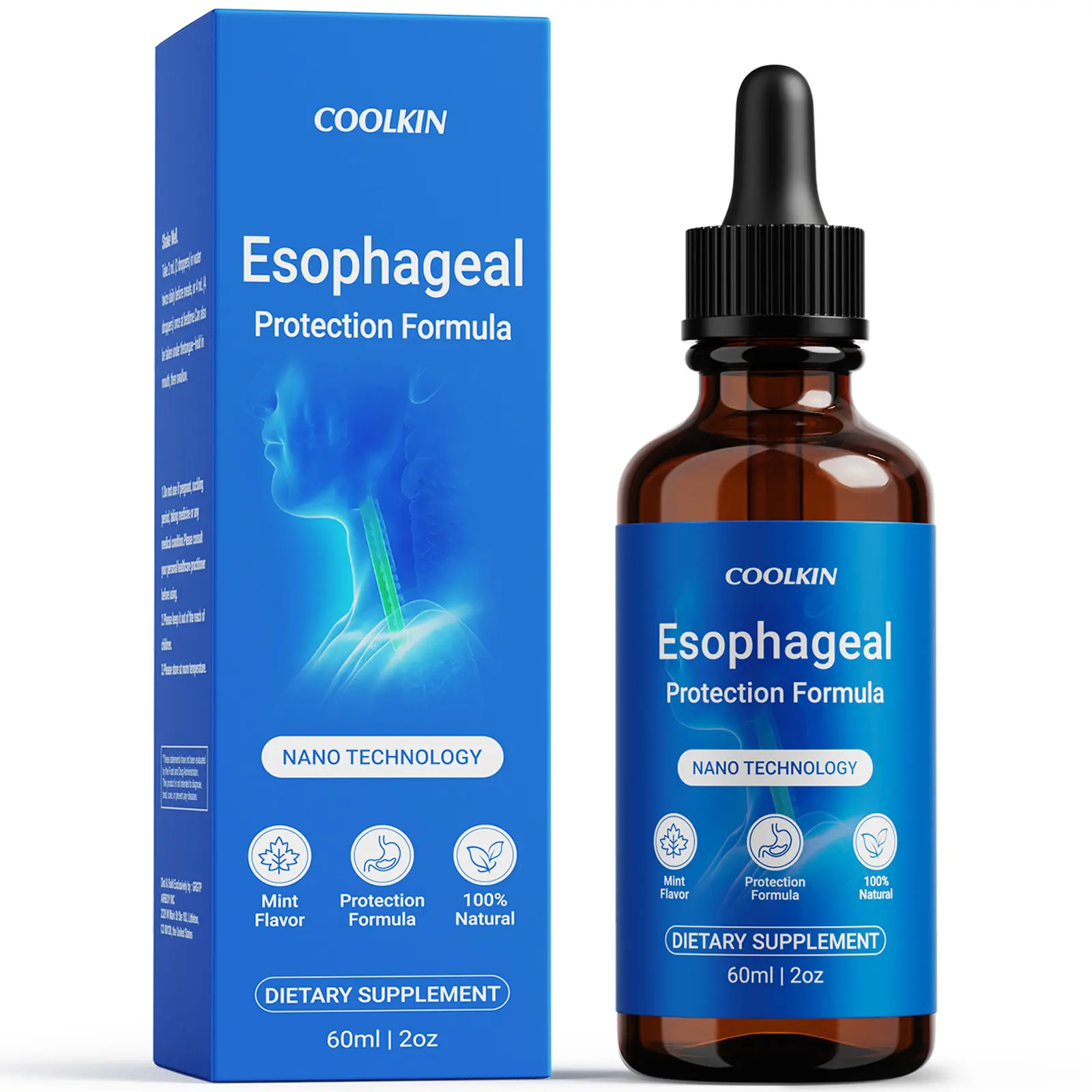 Esophageal Relief Drops - ContainingSlippery Elm Bark, Zinc, L-Carnosine, L-Glutamine & Aloe Extract - Non-GMO, Dairy-Free - Soothes Digestive Discomfort, SupportsHealthy Throat & Stomach