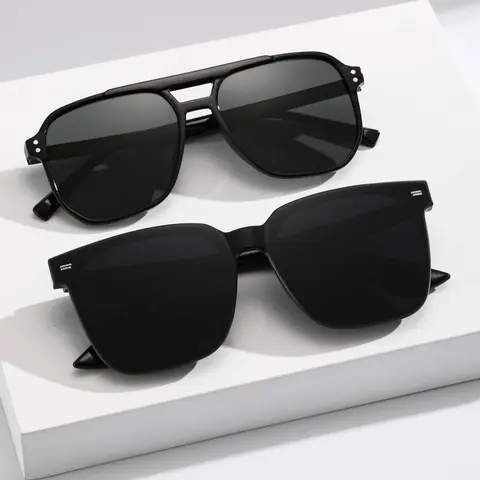 Unisex Solid Color Rectangular, Trendy Casual Shades, Plain Color Sunglasses for Summer Outdoor Daily Use, Uv Blocking Sun Protective Sunglasses