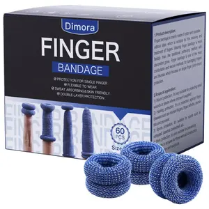 Dimora Finger Cots, Pack of 60 Finger Protectors, Breathable Bandages for Wound Care, Stretchy Sleeves for Gardening, Fitness and Cargo Handling