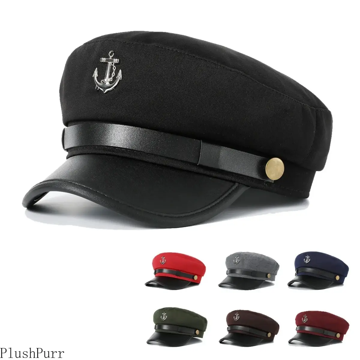 British-Style Nautical Beret (with Anchor Accent) — A Versatile, Casual, and Stylish Accessory Perfect for Everyday Wear