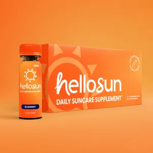 Hello Sun Daily Suncare Supplement - 2oz Shot, Blueberry Flavor, Sun & Antioxidant Support