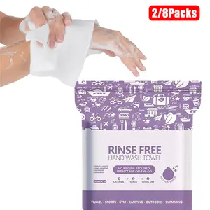 2/8 Packs No-Rinse Disposable Bath Towels Foams instantly with water for full body cleansing. Suitable for sensitive skin, daily body care, travel, camping, outdoor activities and hotel use. Size 30×30cm, 25 pieces per pack.