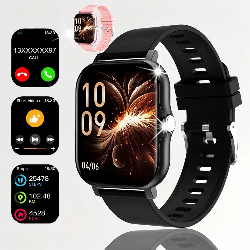 1.83-Inch Bluetooth Calling Smartwatch for Men and Women, Call and Message Notifications, Music Control, Multi-Sport Modes and Pedometer, Phone and Companion App Connection Required,techvibes