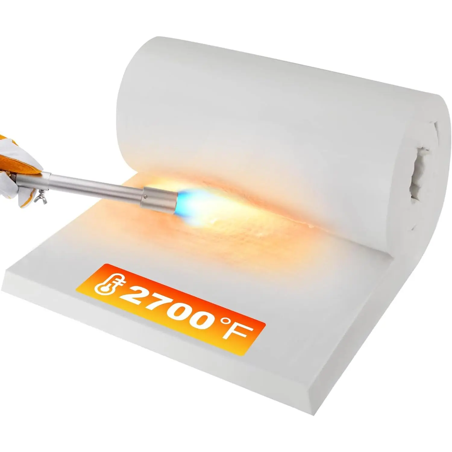 M 24"*8"*1" Ceramic Fiber Insulation Blanket, Fireproof & Heat Resistant Up to 2700?F, Ideal for Wood Stove Baffle, Fireplaces, Kilns, Forges, Pizza Ovens, and More