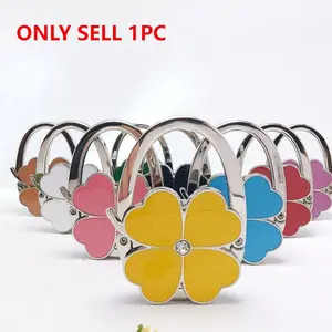 Foldable Handbag Hanger Hook - Portable Purse Holder forTable with Clover Design | Travel-Friendly Folding Bag Hook