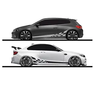 2pcs/lot 220x25cm Car DIY Both Sides Stickers Racing Stripes Camouflage Auto Products Car Wrap Vinyl Film Car Accessories