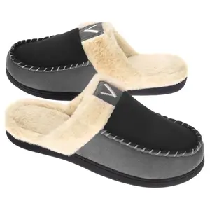 VONMAY Men'S Scuff Slippers Memory Foam Slip on Shoes Moccasin Style House Shoes Indoor Outdoor